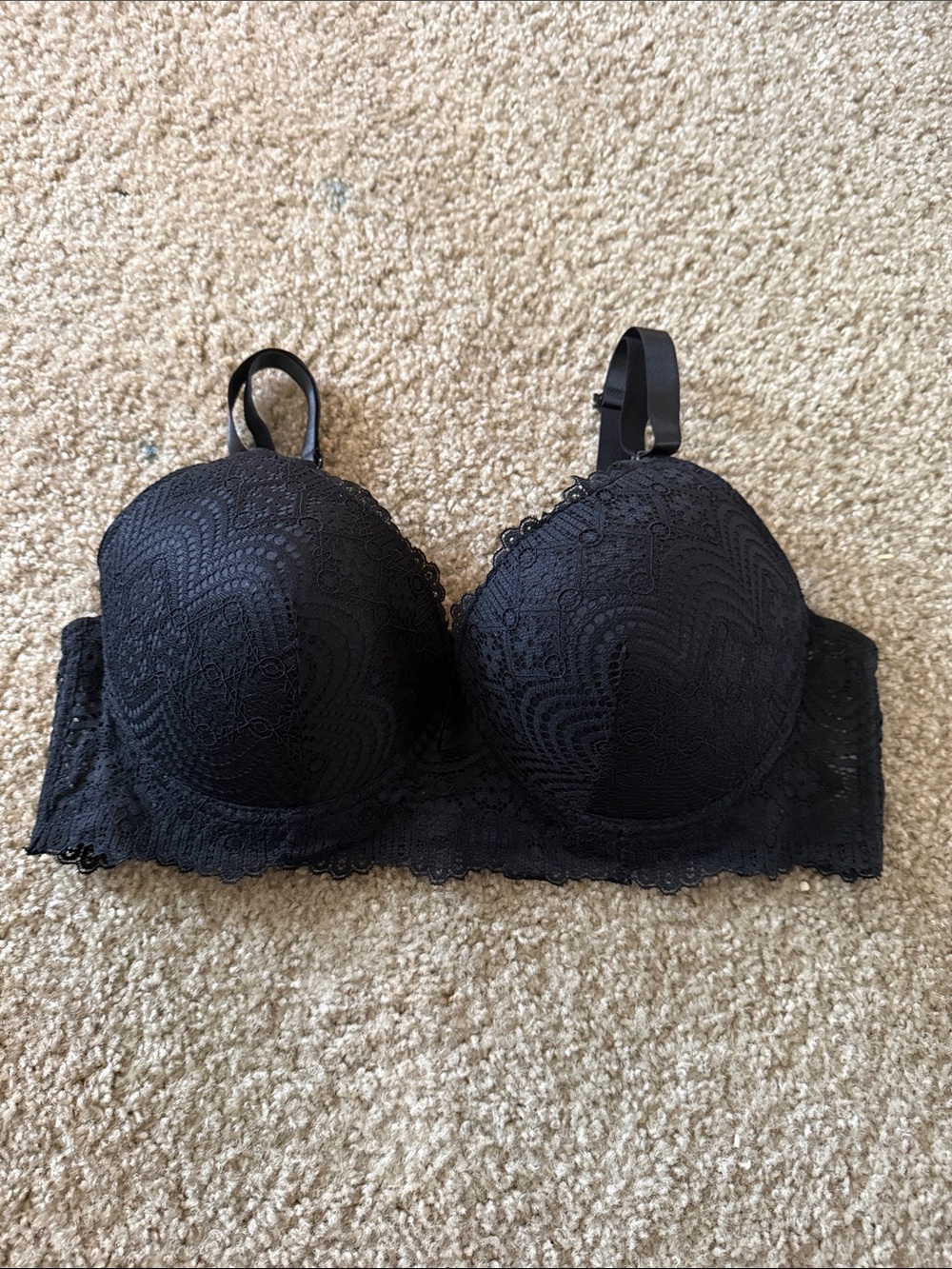 Black Lace Longline Push-Up Bra - Women Intimates size 40 dd